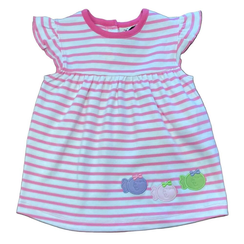 NEW LUIGI KIDS girl's fish applique swing top in pink